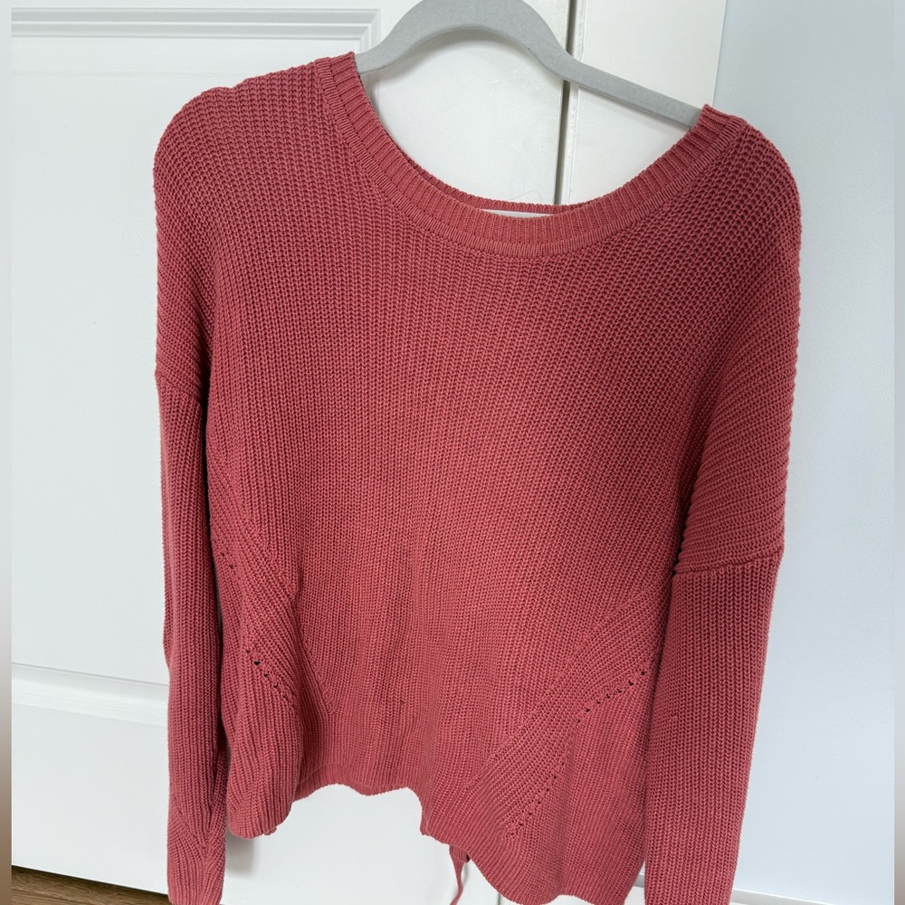 Rose Sweater with Tie Detailing